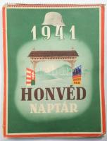 1941 Honvéd naptár, a M. Kir. Honvédséget bemutató, fekete-fehér fotókkal illusztrált naptár (benne ...