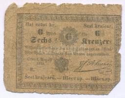 1849. 6kr "Almásy" "E" sorozat T:VG,G Hungary 1849. 6 Kreuzer "Almásy" "E" prefix C:VG,G Adamo G100