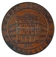 1998. "Kandó Főiskola Centenáriuma" egyoldalas bronz emlékérem (60mm) T:AU