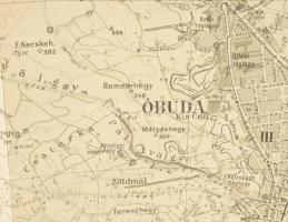1926 Budapest székesfőváros és környéke térképe, Bp., M. Kir. Állami Térképészet, 1:25.000, hajtott,...