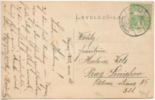 1912 Varjas, Varias; Fő utca, római katolikus templom. Gillich J. kiadása / Roman Catholic church, m...