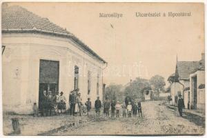 Marosillye, Maros-Illye, Ilia; utcarészlet a főpostával / street view with post office (EB)