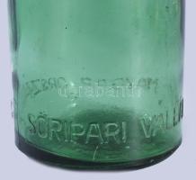 Tévnyomatos antik sörösüveg "Maygar Országos Söripari Vállalat" felirattal, szája sérült, ...