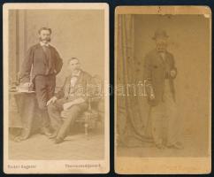 cca 1865 Bécsi urak portréja, keményhátú fotó Rottmayer és Angerer bécsi műterméből, 10,5×6,5 cm