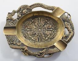 Díszes fém hamuzó, 13,5x10,5 cm