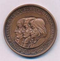 Soltra Elemér (1922-2013) 1992. "Kétszáz éves a csurgói gimnázium / 1792-1992" kétoldalas bronz emlékérem (42,5mm) kapszulában T:AU kis patina