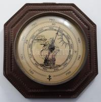 Thermometer, bőr tartón, d: 14 cm