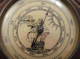 Thermometer, bőr tartón, d: 14 cm