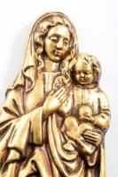 Aranyszínű gipsz kegytárgy falidísz, 41x12 cm