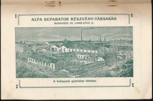 1910 Alfra Separator Rt. Árjegyzék, 1910. évi kiadás. (Tejgazdasági gépek és eszközök. Jég- és hűtőg...