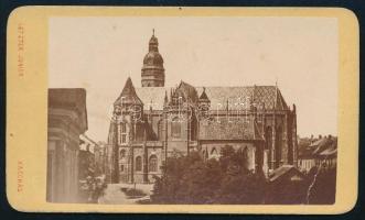 cca 1870 A kassai dóm, keményhátú fotó Letzter kassai műterméből, sarkán törésnyom, 6×10,5 cm