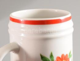 6 db Hollóházi Volán kis korsó. Matricás, jelzett, hibátlan 11 cm