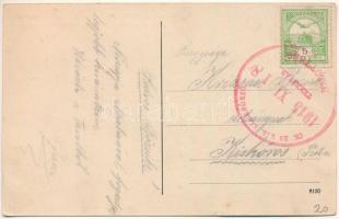 1915 Gavosdia, Krassókövesd, Gavojdia; Körjegyzőlak, férfi kerékpárral / Wohnhaus des Kreisnotars / ...