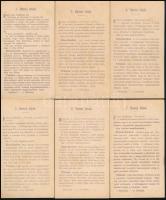 1911 A Szent Olvasó tizenőt titka, litho képek sérült papír tokban, 3-as titok hiányzik, 12,5×7 cm