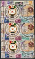 2022 Hunfilex - Budapest - Bélyeg-világbajnokság 3 db blokk azonos piros, zöld és fekete sorszámmal