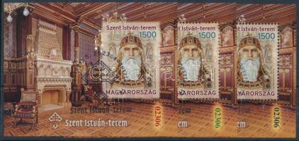 2023 Szent István-terem 3 db blokk azonos piros, zöld és fekete sorszámmal