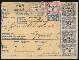 1922 Csomagszállító 9 db Hivatalos bélyeggel "SZEKSZÁRD"