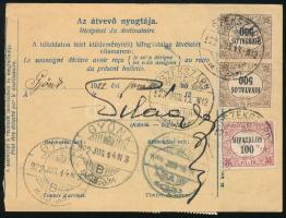 1922 Csomagszállító 9 db Hivatalos bélyeggel "SZEKSZÁRD"