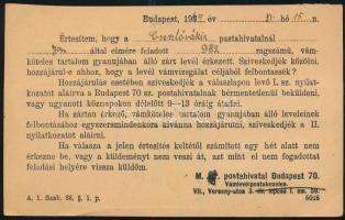 1949 Levelezőlap 6 db Portó bélyeggel