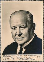 1940 Lehár Ferenc (1870-1948) zeneszerző, operettkomponista, karmester dedikált fotólapja, 15x10,5 cm