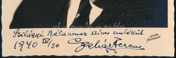 1940 Lehár Ferenc (1870-1948) zeneszerző, operettkomponista, karmester dedikált fotólapja, 15x10,5 c...