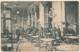 Szatmárnémeti, Szatmár, Satu Mare; Pannonia szálloda és kávéház, belső vendégekkel és pincérekkel. Cseplák Bálint kiadása. Tóth S. Imre fényképész felvétele / hotel and café, interior with guests and waiters (Rb)