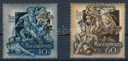 1953 II. Rákóczi Ferenc 40f, 60f számvízjellel (rozsda / stain)