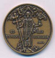 Lebó Ferenc (1960-) 1996. "Atilla találkozása Nagy Szent Leó pápával / St. Stephanus - Rex Hungariae" kétoldalas bronzozott Cu emlékérem (42,5mm) T:AU patina