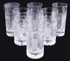 Ólomkristály pohár szett, 6 darab, hibátlan, m: 14,5 cm
