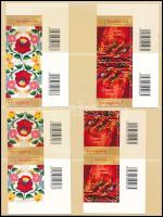 2012 Bélyegnap - Kalocsa 4 db sor 2-2 db különböző állású fordított párokban, ívszéli vonalkódokkal