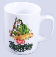 5 darab vadászmintás porcelán bögre, hibátlan, m: 9,5 cm