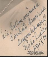 1930 Szabó Lujza (Palik Frigyesné) (1904-1934) opera-énekesnő (drámai koloratúrszoprán) dedikált fot...