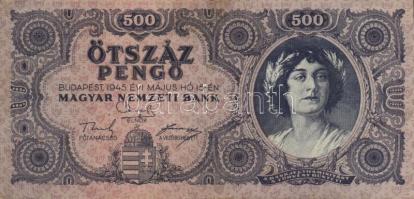 1945-46. 100P, 500P, 1000P (2x)(bélyeg és bélyeg nélküli), 100.000P (2x), 1.000.000P, 10.000.000P, 1...