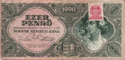 1945-46. 100P, 500P, 1000P (2x)(bélyeg és bélyeg nélküli), 100.000P (2x), 1.000.000P, 10.000.000P, 1...