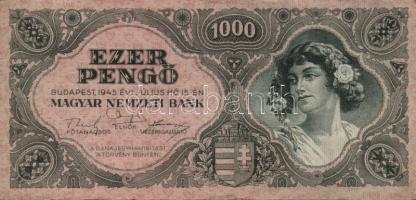 1945-46. 100P, 500P, 1000P (2x)(bélyeg és bélyeg nélküli), 100.000P (2x), 1.000.000P, 10.000.000P, 1...