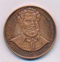 Fritz Mihály (1947-) 1988 "MÉE Wesselényi Miklós - A nagy árvíz emlékére / Pesti árvíz 1838" kétoldalú bronz emlékérem (42,5mm) T:AU patina