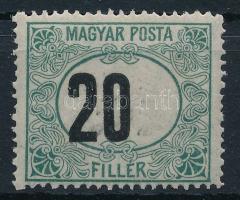 1920 Magyar Posta 20f portó eltolódott értékszámmal