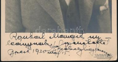 1930 Székelyhidy Ferenc (1885-1954) operaénekes (tenor) dedikált fotója Roubál Margit részére, Vajda...