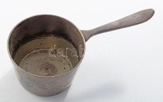 Berndorf ezüstözött kis edény, jelzett, h: 12,5 cm