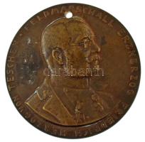 Ausztria 1914. "Erzherzog Friedrich Herzog von Teschen Feldmarschall / ...Soldaten! Ihr habt mir durch euren unvergleichlichen heldenmut die höchste militärische würde erkäpft.. Zum 8. Dezember 1914 Silbernes Kreuz Teschen" kétoldalas bronz emlékérem. Szign.: Helene Scholz (50mm) T:XF,VF ly. Austria 1914. "Erzherzog Friedrich Herzog von Teschen Feldmarschall / ...Soldaten! Ihr habt mir durch euren unvergleichlichen heldenmut die höchste militärische würde erkäpft.. Zum 8. Dezember 1914 Silbernes Kreuz Teschen" doubles-sided bronze commemorative medallion. Sign.: Helene Scholz (50mm) C:XF,VF hole