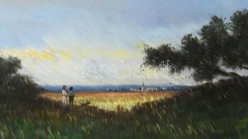 Klement Zoltán (1967-): Táj. Olaj, farost, jjl.: Klement 15x50 cm