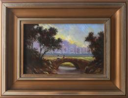 Klement Zoltán (1967-): Táj. Olaj, farost, jjl.: Klement 13x20,5 cm