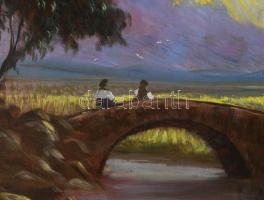 Klement Zoltán (1967-): Táj. Olaj, farost, jjl.: Klement 13x20,5 cm