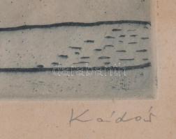 Kádár György (1912-2002) Konstruktivista csendélet. Rézkarc, papír, jelzett, üvegezett keretben 24x2...