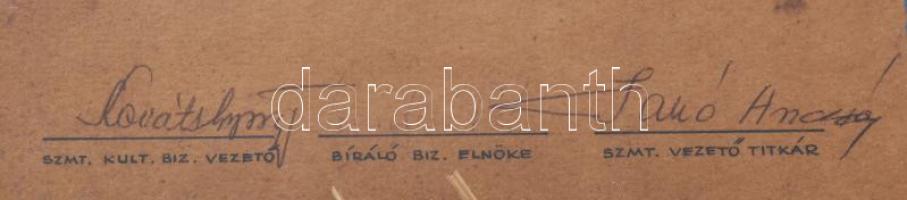 1967 Borodnádasd Három tavasz fesztivál Oklevél. nyomat üvegezett keretben 56x29 cm