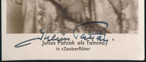 Julius Patzak (1898-1974) osztrák operaénekes (tenor) aláírt fotója, 14x9 cm / Signed photo of Juliu...