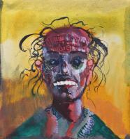 Végh Endre: Arcok. Tempera, papír, jelzés nélkül 35x50 cm