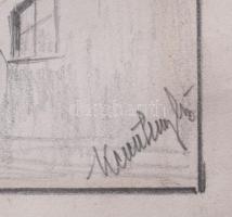 Olvashatatlan jelzéssel: Sopron. Ceruza, papír, 21x13,5 cm