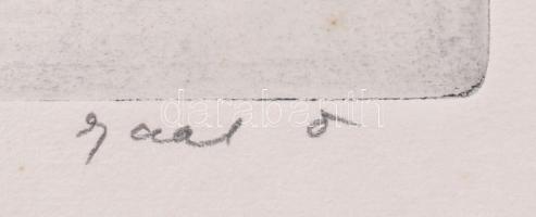 Gaál Domokos (1940-2009): Pincék. Rézkarc, papír, jelzett, 28x41 cm