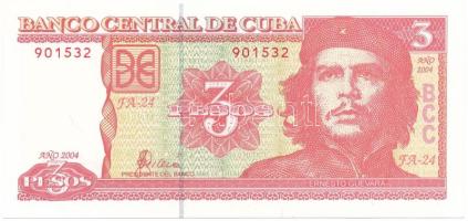 Kuba 2004. 3P "Che Guevara" T:AU Cuba 2004. 3 Pesos "Che Guevara" C:AU Krause P#127a